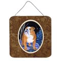 Micasa 6 x 6 in. Starry Night English Bulldog Aluminium Metal Wall or Door Hanging Prints MI628526